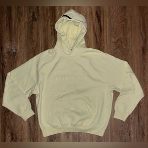 Fear of God Essentials Canary Yellow Raglan Hoodie Men’s Size Medium